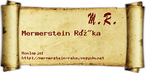 Mermerstein Réka névjegykártya